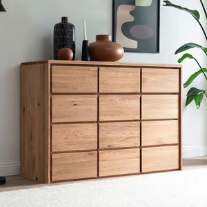 HOMELIV. Kommode Lisana Eiche Massivholz mit Schubladen