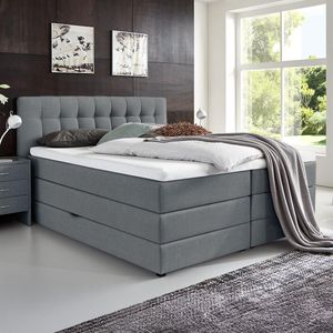 HOMELIV. Boxspringbett Luciano Webstoff mit Bettkasten