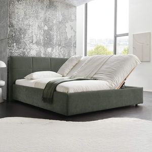 HOMELIV. Polsterbett Chester Webstoff mit Bettkasten und Lattenrost