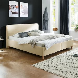 HOMELIV. Polsterbett Kannur Webstoff mit Bettkasten