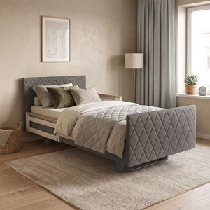 Komfortbett mit Pflegebett-Funktion Borkum Kunstleder mit Tellerrost