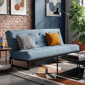 Schlafsofa Frentano Webstoff mit Lattenrost und Aufbewahrungstuch