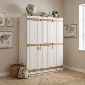 Drehtüren-Kleiderschrank Kids Paradise Kiefer Massivholz