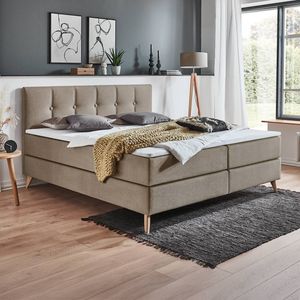 HOMELIV. Boxspringbett Maliana Webstoff