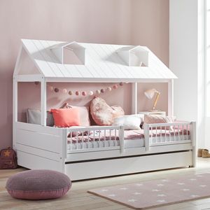 LIFETIME Hausbett Ferienhaus Kiefer Massivholz mit Lattenrost