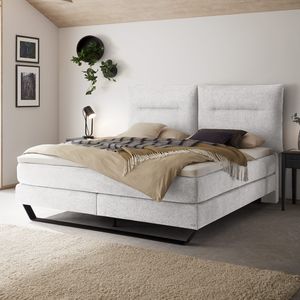 Boxspringbett Celestara Velours-Strukturstoff