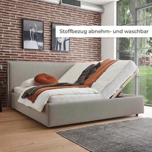 HOMELIV. Polsterbett SwitchIT Leeds Webstoff mit Bettkasten und Lattenrost