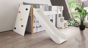 Mini-Rutschen-Hochbett Kids Town mit Kletterwand