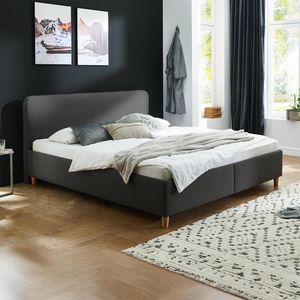 HOMELIV. Polsterbett Kannur Webstoff mit Bettkasten