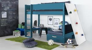 Midi-Hochbett Kids Town Color mit Kletterwand