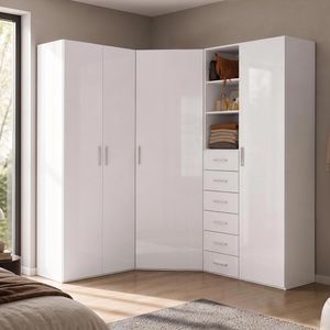 Eck-Kleiderschrank Divisa mit Innenausstattung