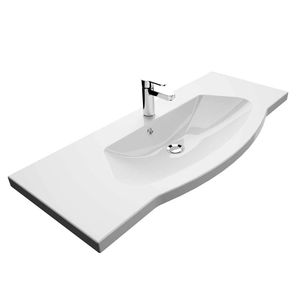 Pelipal Fokus 4005 Mineralmarmorwaschtisch mit LED-Zusatzbeleuchtung 117x49,6x4cm