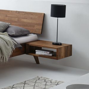 Schwebenachttisch Coraia Nussbaum Massivholz