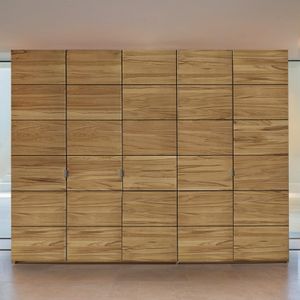 Drehtüren-Kleiderschrank Karan Kernbuche Massivholz