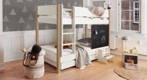 Etagenbett Kids Town Buche teilmassiv mit Lattenrost und Tafel