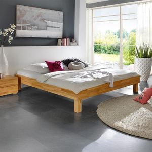 Bett Madrid Buche Massivholz ohne Kopfteil