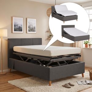 Einzelbett Henriette Komfort Webstoff mit Pflegebett-Funktion und Lattenrost