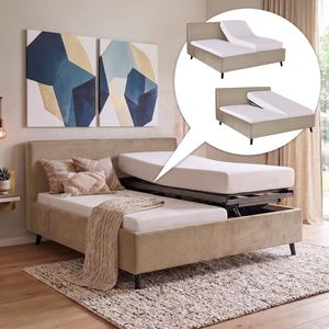 Polsterbett Thea Komfort Velours mit Pflegebett-Funktion und Lattenrost
