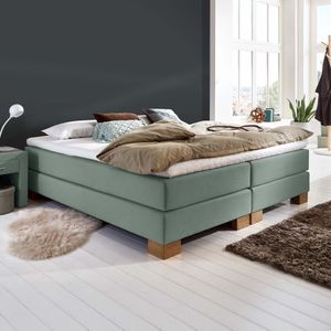 HOMELIV. Boxspringbett Peachland Webstoff ohne Kopfteil
