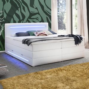 Boxspringbett Tarasco Kunstleder mit Beleuchtung und Bettkasten