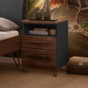 Nachttisch Montaro Nussbaum teilmassiv H 63cm