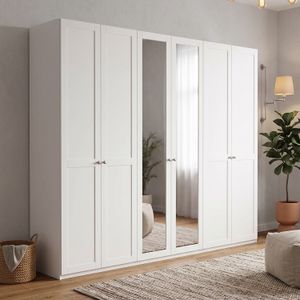 Drehtüren-Kleiderschrank Alvito mit Spiegel