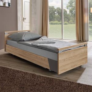 Komfortbett mit Pflegebett-Funktion Usedom Eiche/Akazie Dekor mit Tellerrost