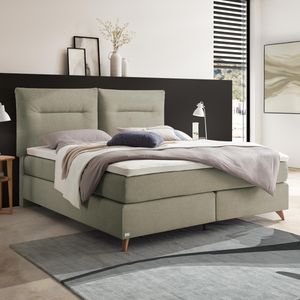 Boxspringbett Evgiros Velours-Strukturstoff