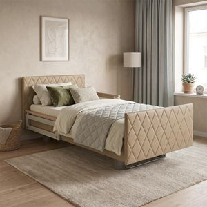 Komfortbett mit Pflegebett-Funktion Borkum Kunstleder mit Tellerrost