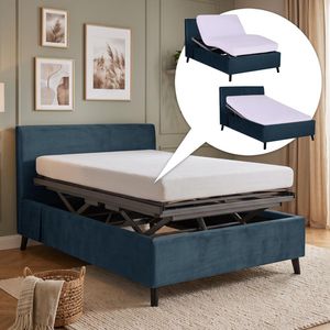 Einzelbett Thea Komfort Velours mit Pflegebett-Funktion und Lattenrost