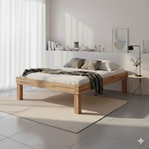 Bett Madrid Komfort Buche Massivholz ohne Kopfteil