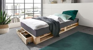Palettenbett Ganta Kiefer Massivholz mit Schubkasten