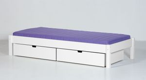 Bett Kids Town Buche teilmassiv ohne Kopfteil mit Schubkasten und Lattenrost
