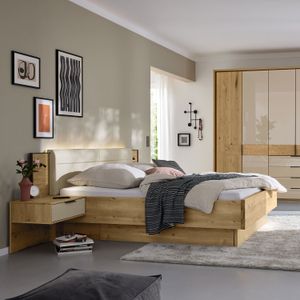Musterring Bett San Francisco Komfort Eiche Dekor mit Schubkasten Champagner