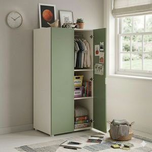 Drehtüren-Kleiderschrank Kids Town Color Buche teilmassiv