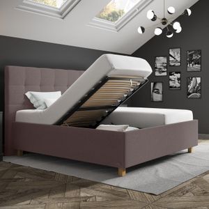 SCHLARAFFIA Polsterbett Medea Komfort Microvelours/Webstoff mit Bettkasten und Lattenrost