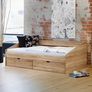 Bett Dänemark Komfort Kiefer/Kernbuche Massivholz mit Schubkasten