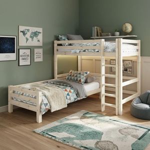 Eck-Etagenbett Kids Paradise Kiefer Massivholz mit Lattenrost