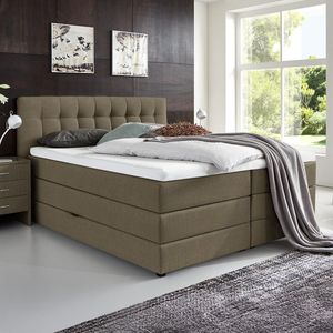 HOMELIV. Boxspringbett Luciano Webstoff mit Bettkasten