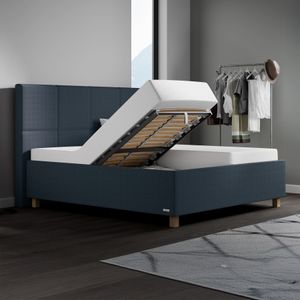 SCHLARAFFIA Polsterbett Chicago Komfort Microvelours mit Bettkasten und Lattenrost