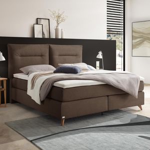 Boxspringbett Evgiros Velours-Strukturstoff