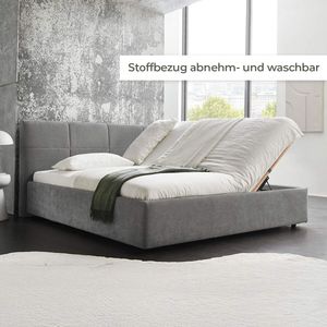 HOMELIV. Polsterbett SwitchIT Chester Webstoff mit Bettkasten und Lattenrost