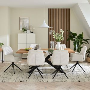 Musterring Essgruppe Tiama 7-tlg. Tisch 180x100cm Cord/Barock-Eiche