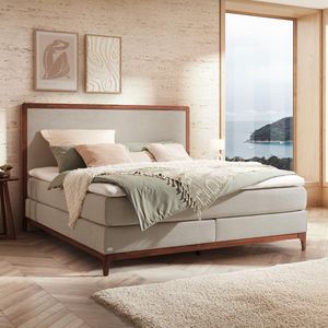 Boxspringbett Learo Velours-Strukturstoff