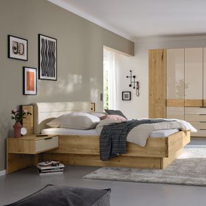 Musterring Bett San Francisco Komfort Eiche Dekor mit Schubkasten Champagner