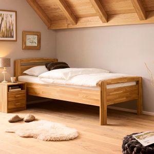 HOMELIV. Seniorenbett Luise Komfort Wildeiche Massivholz