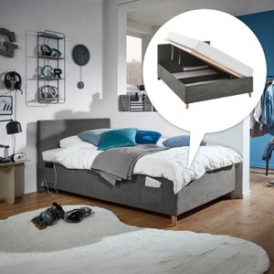 Polsterbett Pauka Komfort Cord mit Lattenrost und Bettkasten
