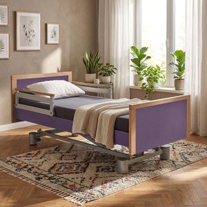 Komfortbett mit Pflegebett-Funktion Sylt Webstoff mit Tellerrost