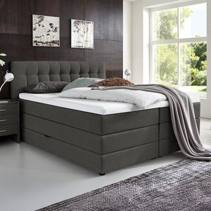 HOMELIV. Boxspringbett Luciano Webstoff mit Bettkasten