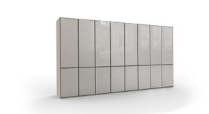 Drehtüren-Kleiderschrank Loyd mit Glasfront